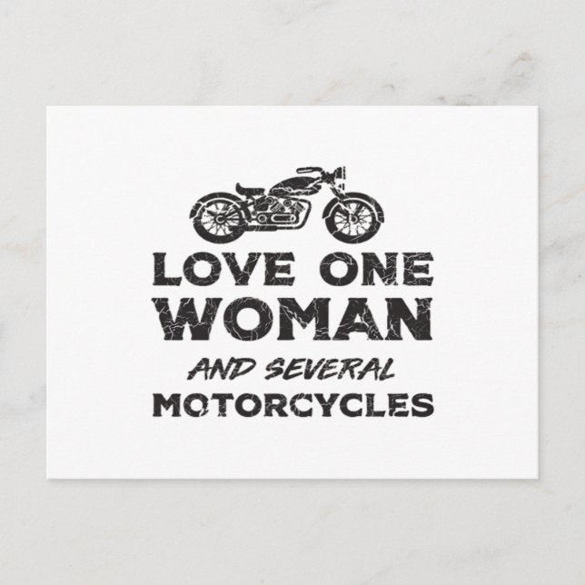 Cartão Postal Love One Woman And Several Motorcycles Essential (Frente)