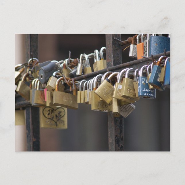 Cartão Postal Love Padlocks, Praga (Frente)