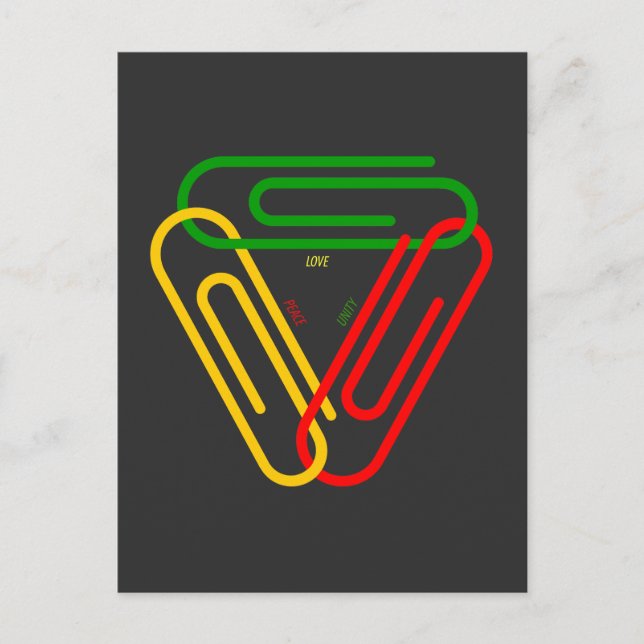 Cartão Postal Love - Peace - Unity (Frente)