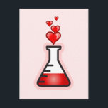 Cartão Postal Love Potion Chemistry, Science of Health<br><div class="desc">Um copo com líquido vermelho e bolhas cardíacas. Mostre seu amor pela química ou ciência. Ou uma poção de amor para amantes. Ou talvez uma poção de saúde de um videogame. Use o botão personalizar para adicionar nomes ou mensagens a este design. Personalizar > editar pode ser usado para alterar...</div>