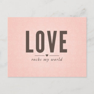 Cartão Postal Love Rocks My World Vintage Postcard