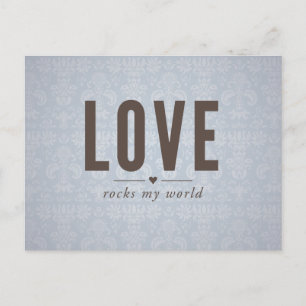 Cartão Postal Love Rocks My World Vintage Postcard