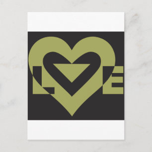 Cartão Postal Love Sage Green em preto
