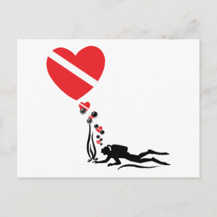 Cartão Postal Love SCUBA