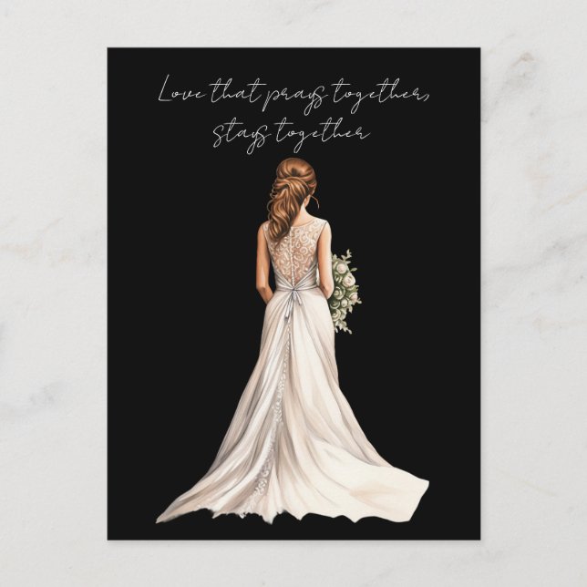 Cartão Postal Love that Prays Together Wedding Greeting Card (Frente)