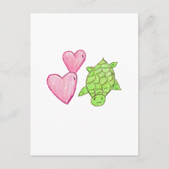 Cartão Postal Love Turtle (Frente)