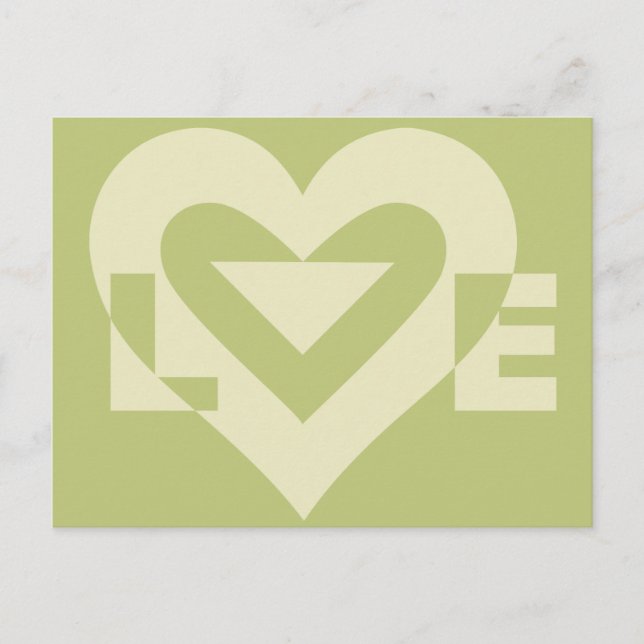 Cartão Postal Love Two-Tone Sage Green (Frente)