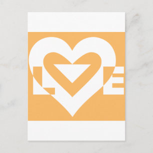 Cartão Postal Love White em Orange