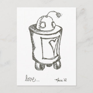 Cartão postal Lovebot Robot Love