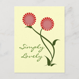 Cartão Postal Lovely Blooms, Vermelho