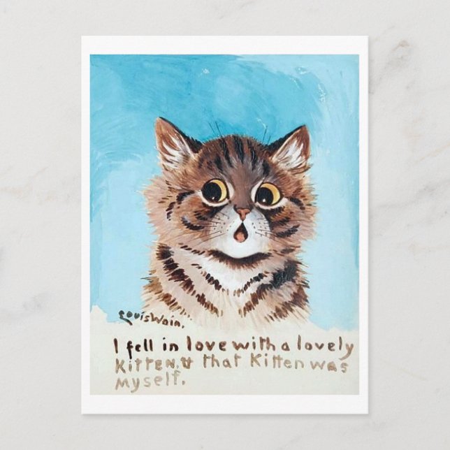 Cartão Postal Lovely Kitten, Louis Wain (Frente)