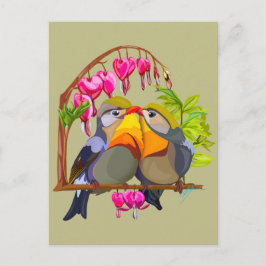 Cartão Postal Lovely Pekin Robin Bird Pair