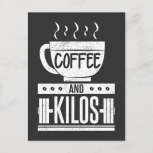 Cartão Postal Lover de café com café PR com Levantamento de Peso