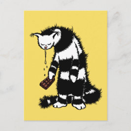 Cartão Postal Lover De Chocolate Engraçado - Gato De Gato De Gri