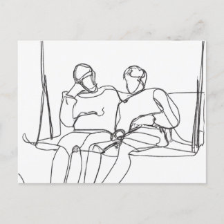 Cartão Postal Lovers on a Swing