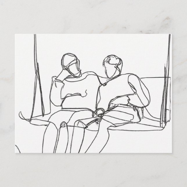Cartão Postal Lovers on a Swing (Frente)