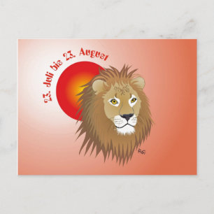 Cartão Postal Löwe Sternzeichen Postkarte
