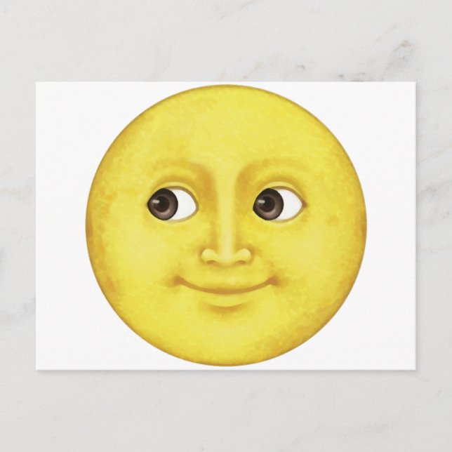 Cartão Postal Lua Amarela - Emoji (Frente)