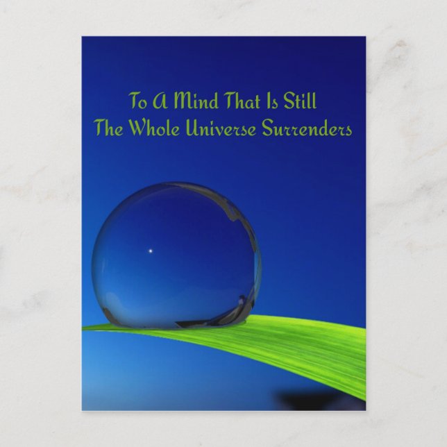 Cartão Postal Lua Azul-Harmoniosa Profunda Com Dewdrop (Frente)