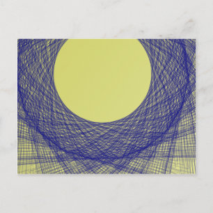Cartão Postal Lua bonita cor azul-clara