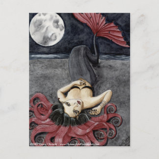 Cartão Postal Lua cheia, Coração vazio por Dawn Obrecht