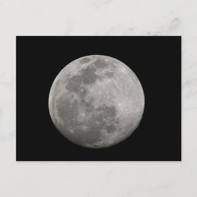 Cartão Postal Lua cheia em preto e branco. Crédito: Arthur (Frente)