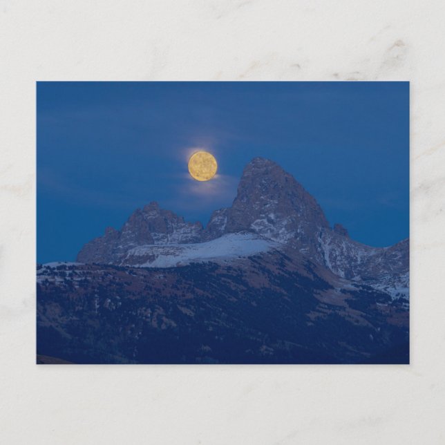 Cartão Postal Lua Cheia Nascente | Grand Teton Driggs, Idaho (Frente)