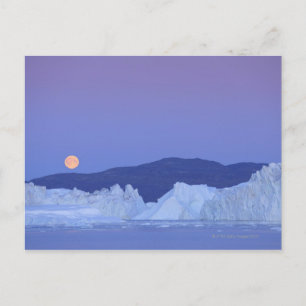 Cartão Postal Lua Cheia Sobre Iceberg
