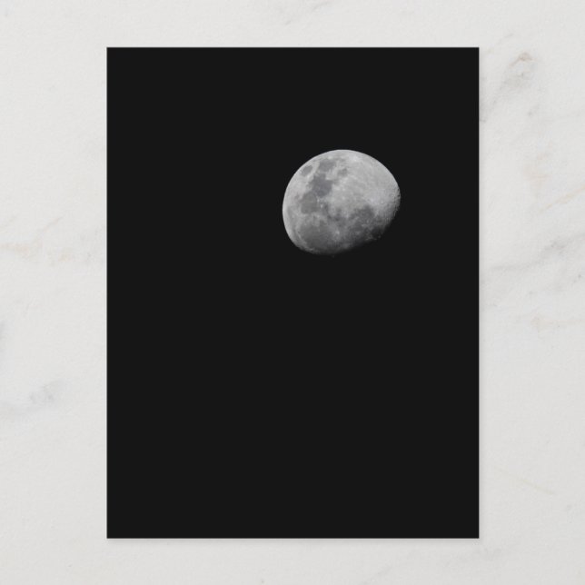 Cartão Postal Lua com Céu Preto | Zâmbia, Luangwa do Sul (Frente)