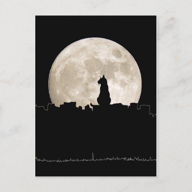 Cartão Postal Lua de Gato de Rua (Frente)