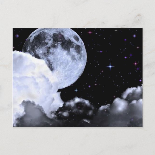 Cartão Postal Lua e estrelas (Frente)