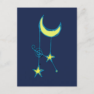 Cartão Postal Lua e estrelas quentes