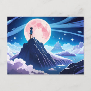Cartão Postal Lua, Estrelas e Galáxia — A vida é apenas um sonho