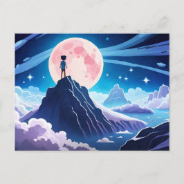 Cartão Postal Lua, Estrelas e Galáxia — A vida é apenas um sonho