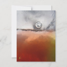 Cartão Postal Lua Prateada Flutua Sobre o Mar Vermelho