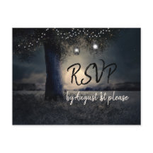 Lua romântica e Lanternas em Árvores RSVP