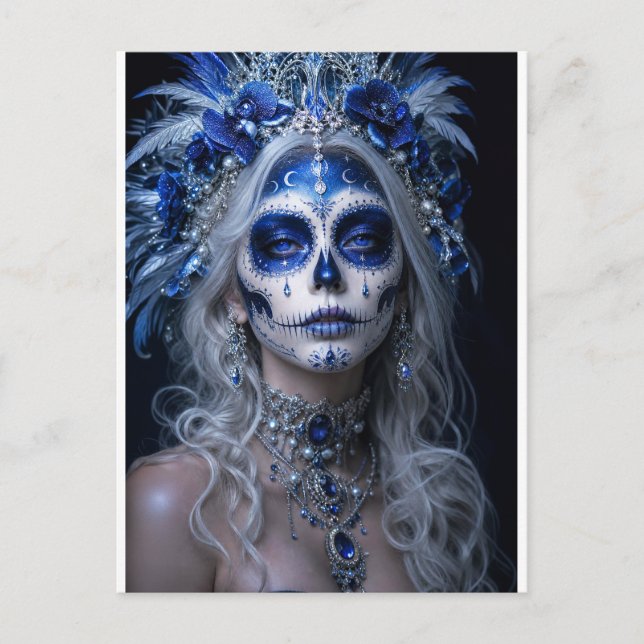 Cartão Postal Lua Safira Calavera – Azul Celestial (Frente)
