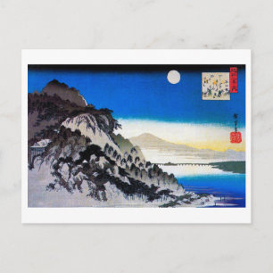 Cartão Postal Lua sobre Paisagem de Montanha, Hiroshige, Ukiyo-e