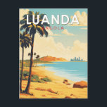 Cartão Postal Luanda Angola Viagem Arte Vintage<br><div class="desc">Luanda design de viagem retro vetorizado. Luanda,  a capital de Angola,  é uma cidade portuária na costa oeste da África Austral. Um passeio à beira-mar conhecido como Marginal corre ao longo da Baía de Luanda.</div>