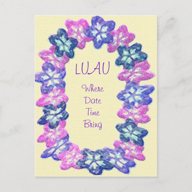 Cartão Postal Luau Lei (Frente)