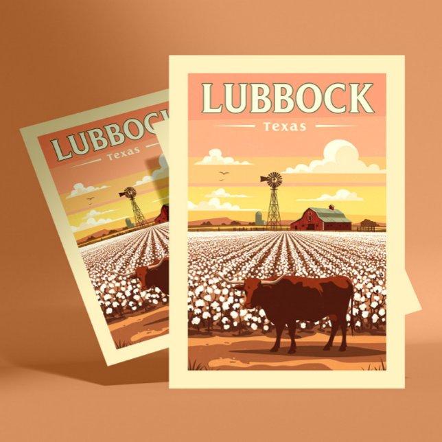 Cartão Postal Lubbock Texas Vintage (Criador carregado)