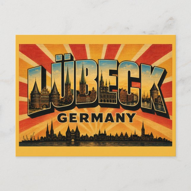 Cartão Postal Lübeck Alemanha Holstentor (Frente)