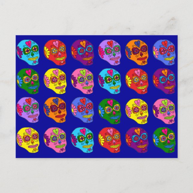 Cartão Postal Lucha Libre Sugar Skull (Frente)