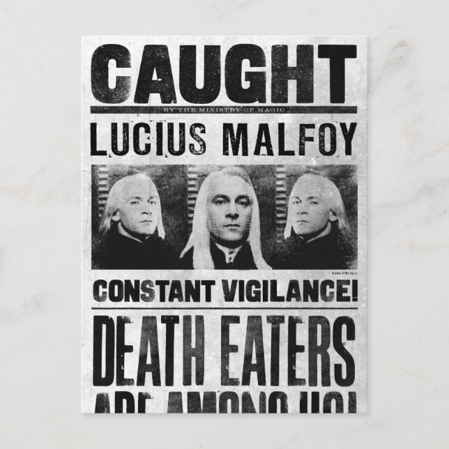 Cartão Postal Lucius Malfoy queria Poster (Frente)