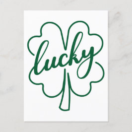 Cartão Postal Lucky Clover Shamrock Leaf St. Patrick's Day Gift