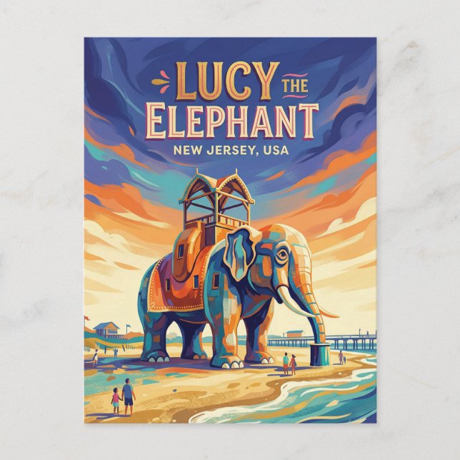 Cartão Postal Lucy o Elefante EUA (Frente)