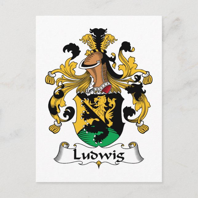 Cartão Postal Ludwig Family Crest (Frente)