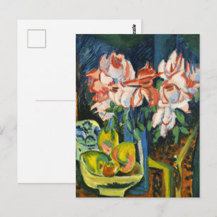 Cartão Postal Ludwig Kirchner Rosa Rosas Expressionista Clássico