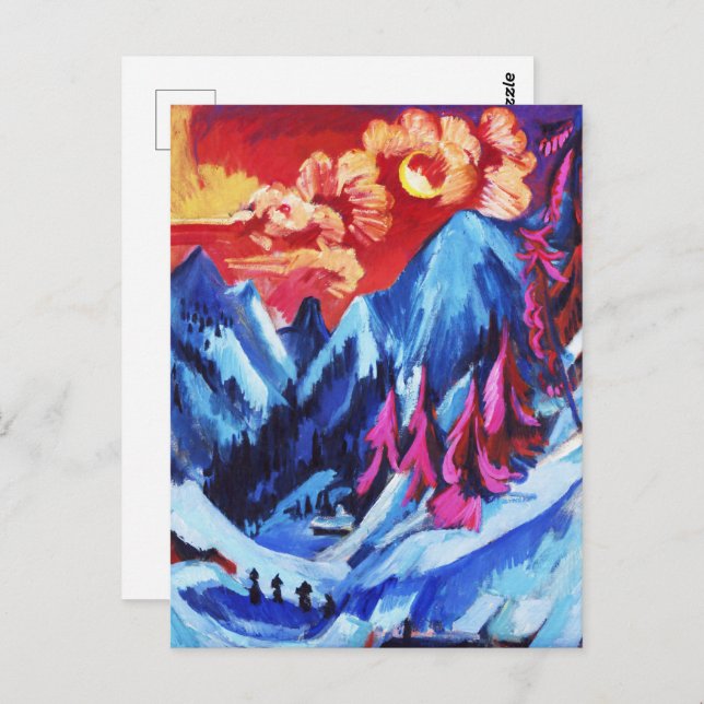 Cartão Postal Ludwig Kirchner Winter Landscape in Moonlight (Frente/Verso)