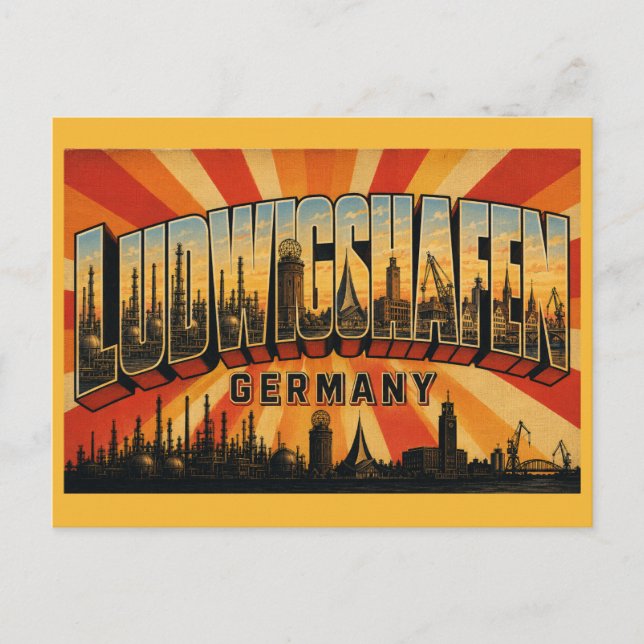 Cartão Postal Ludwigshafen Alemanha BASF (Frente)
